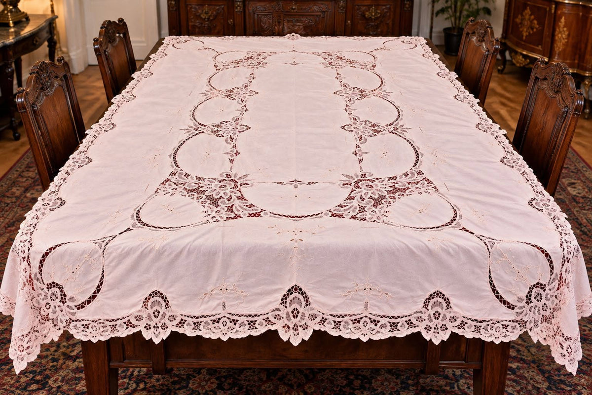 Antique Renaissance Lace Tablecloth – 19th Century
