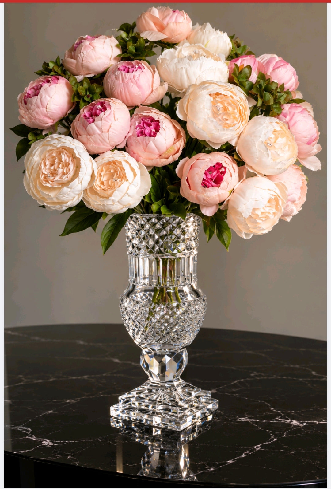 Saint-Louis style French crystal vase .