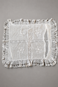 Antique French Small Batiste Pillowcase with Handmade Lace and Embroidery – Late 19th Century.