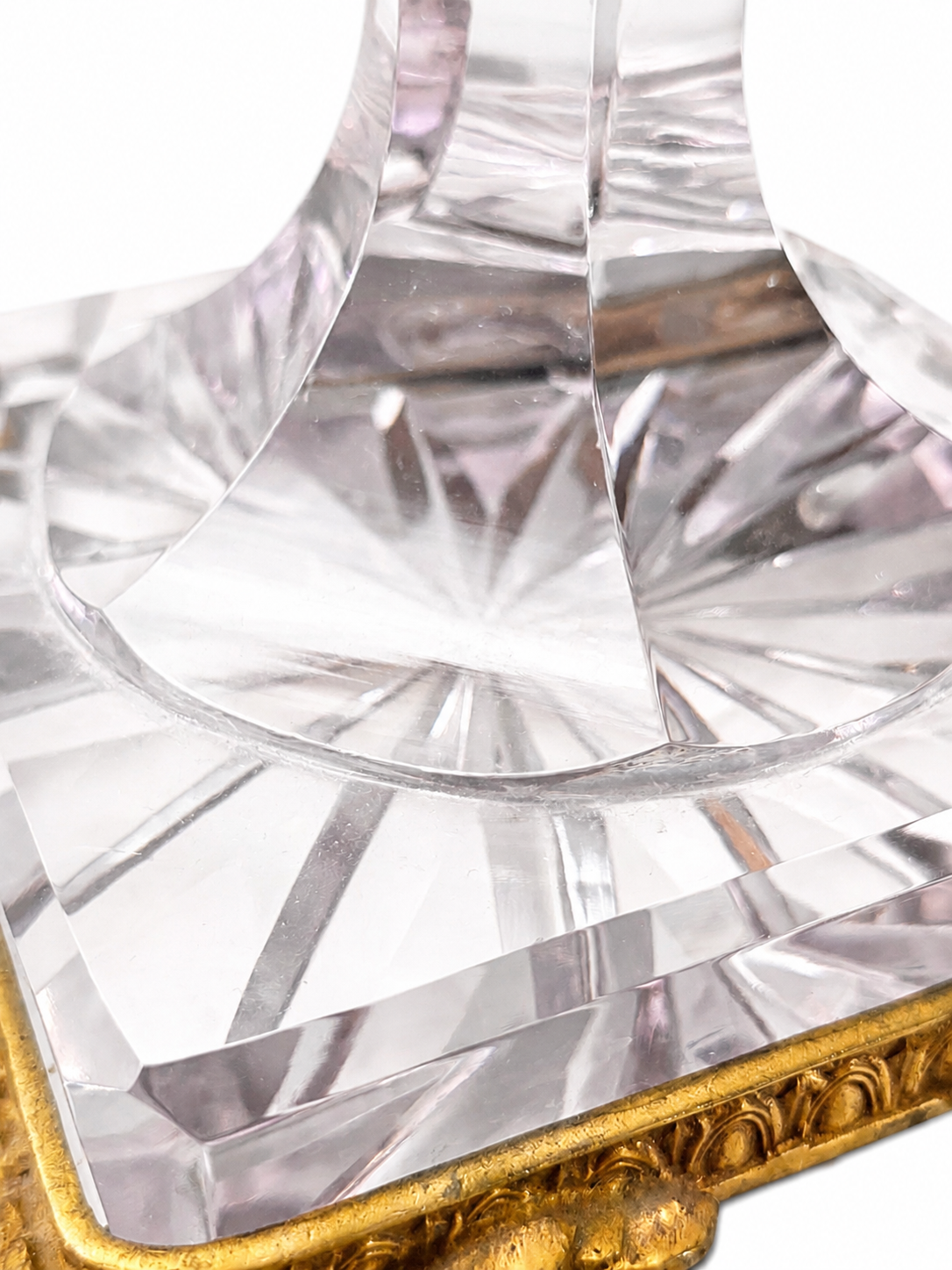 Baccarat French Charles X Cut Crystal Vase with Gilt-Bronze Mounts, circa 1825–1840