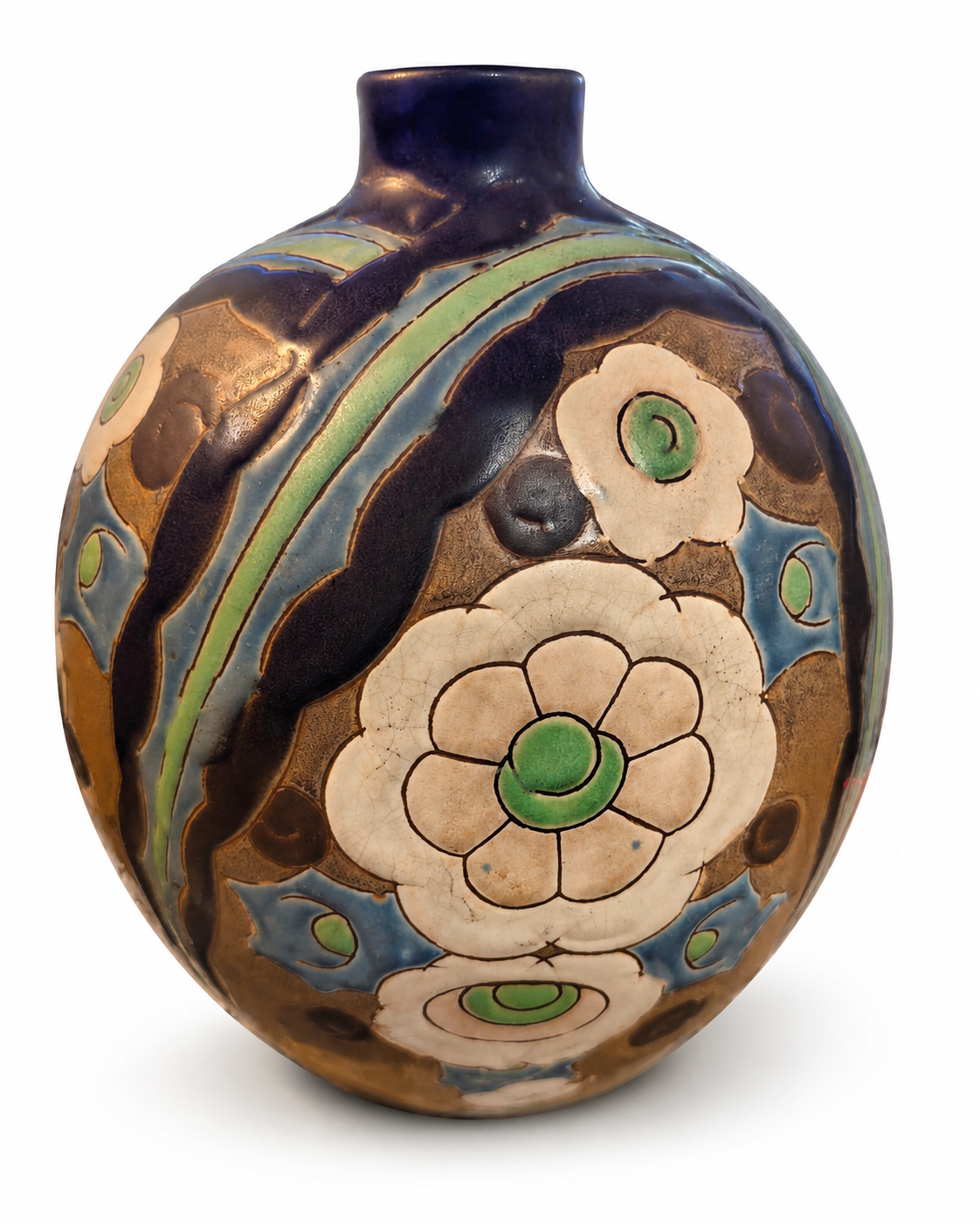 Boch Frères Keramis Art Deco Ceramic Vase – Belgium, circa 1920–1930