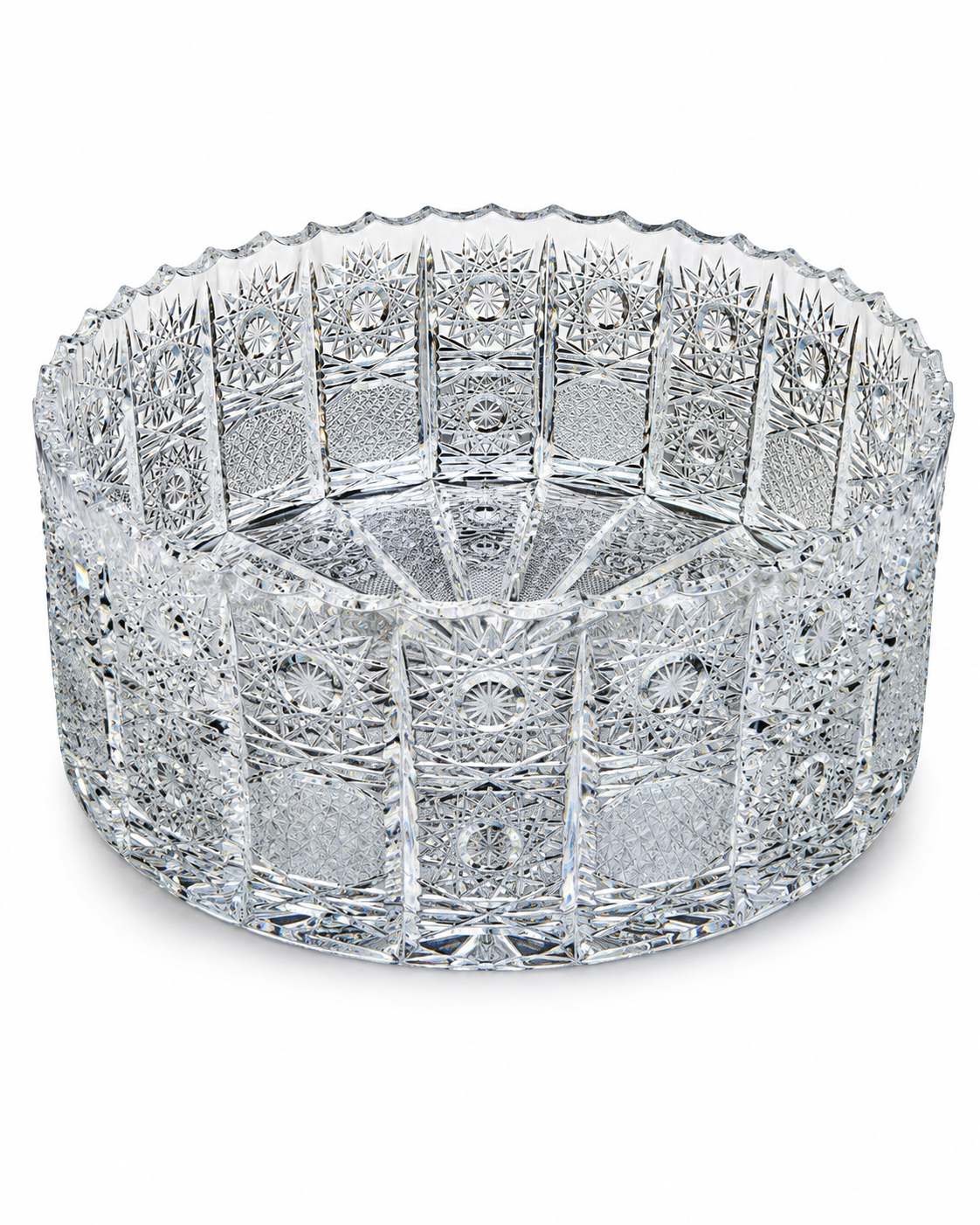 Vintage Bohemia Crystal Centerpiece Fruit Bowl – 1960s