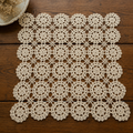Vintage Ecru Hand-Crocheted Lace Doily – 32 × 32 cm.