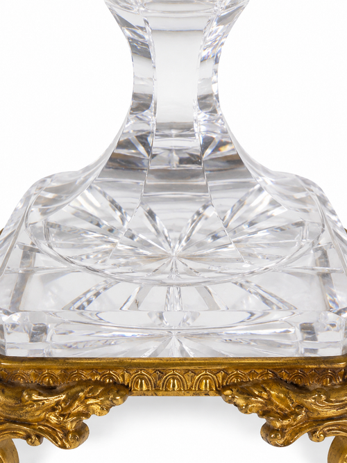 Baccarat French Charles X Cut Crystal Vase with Gilt-Bronze Mounts, circa 1825–1840