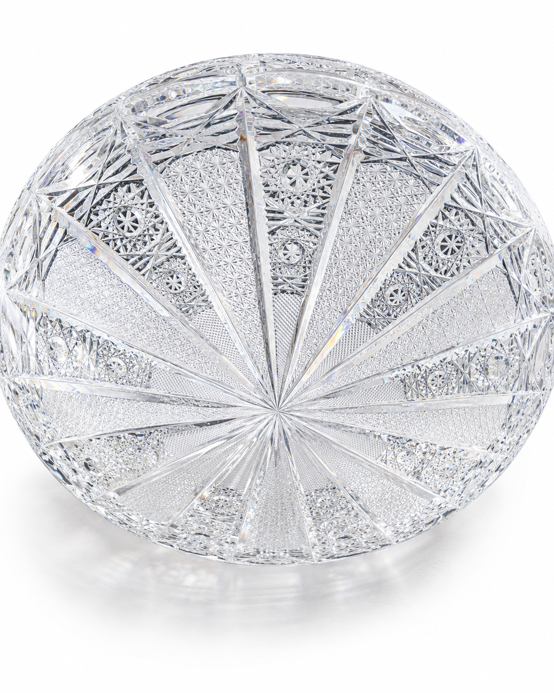 Vintage Bohemia Crystal Centerpiece Fruit Bowl – 1960s