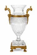 Baccarat French Charles X Cut Crystal Vase with Gilt-Bronze Mounts, circa 1825–1840