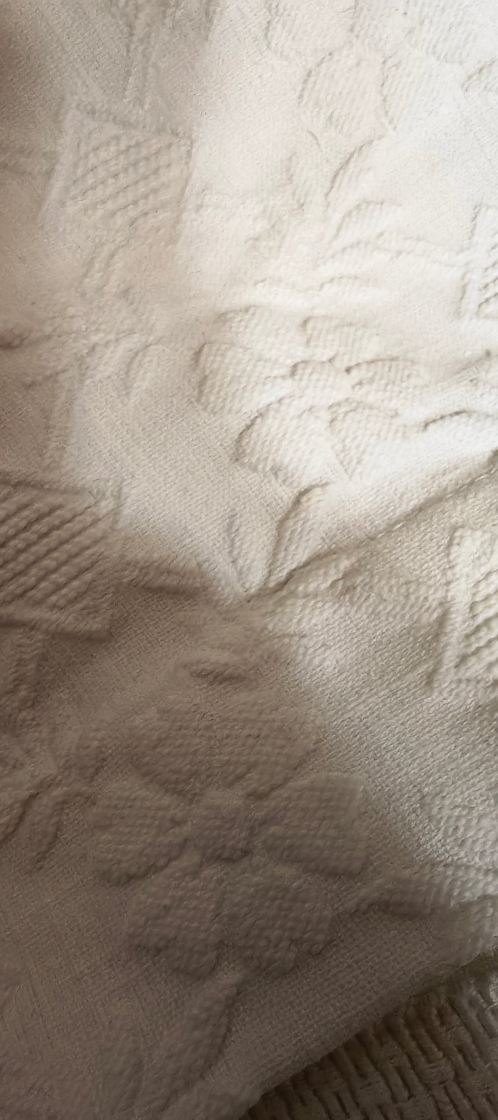 Antique Large Cotton Piqué Bedspread – 270 × 235 cm
