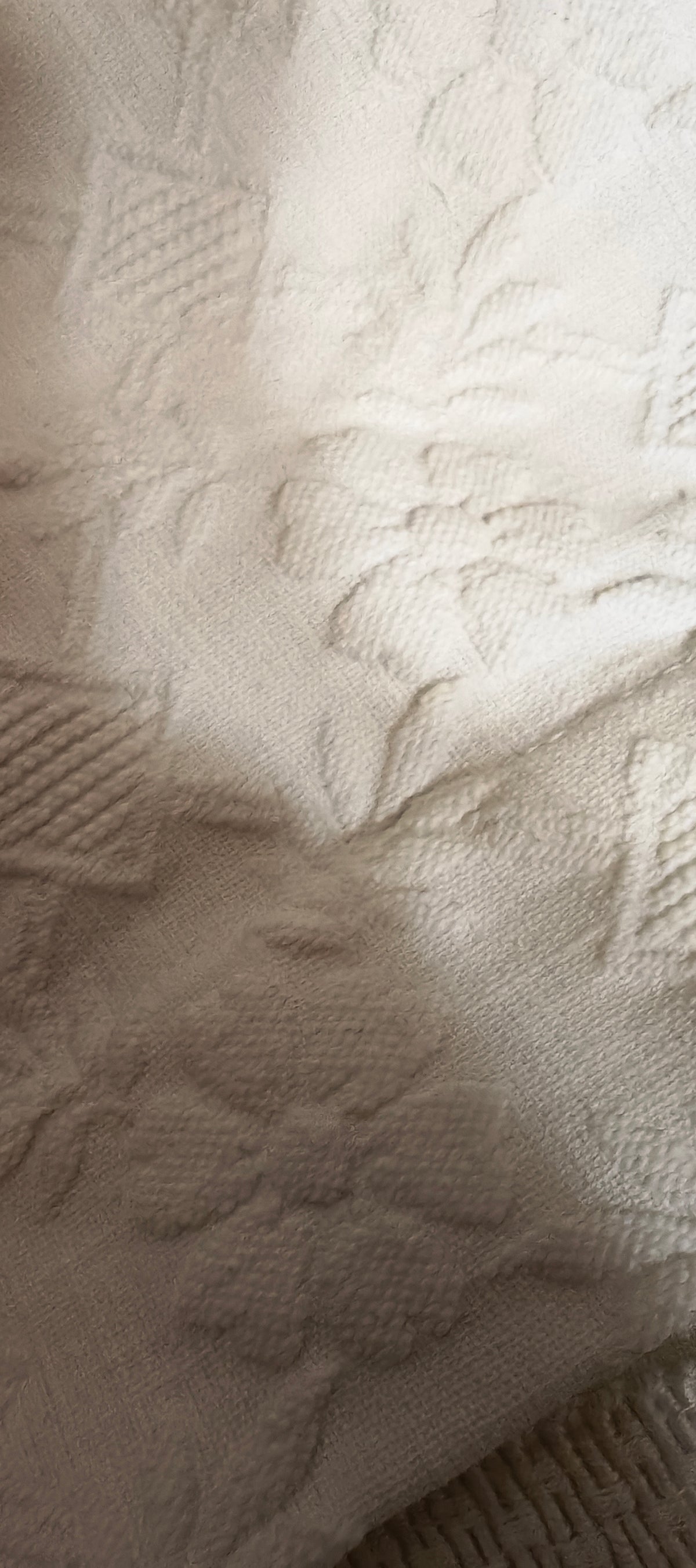 Antique Large Cotton Piqué Bedspread – 270 × 235 cm