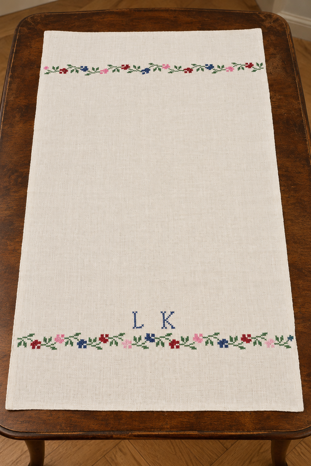 Authentic 1920s Handwoven Linen Tablecloth.