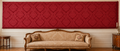 19th Century Antique Dark Raspberry Damask Jacquard Wall Tapestry.