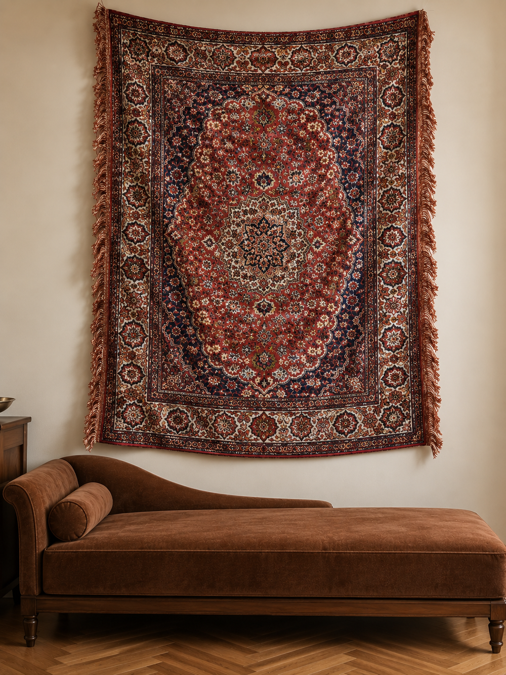 Vintage Silk Moquette Rug – 190 × 140 cm.
